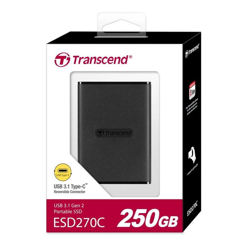 Transcend ESD270C Portable 2.5-inch 250GB Black External SSD TS250GESD270C