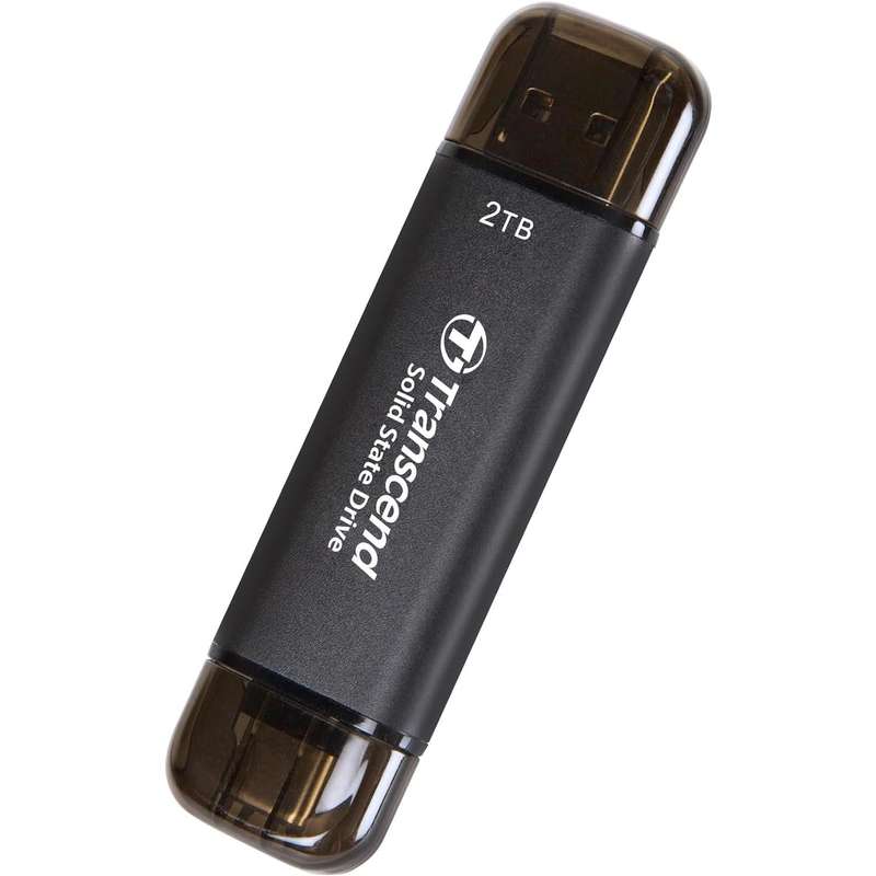 Transcend 2TB USB with Type-C and Type-A Portable SSD Black TS2TESD310C