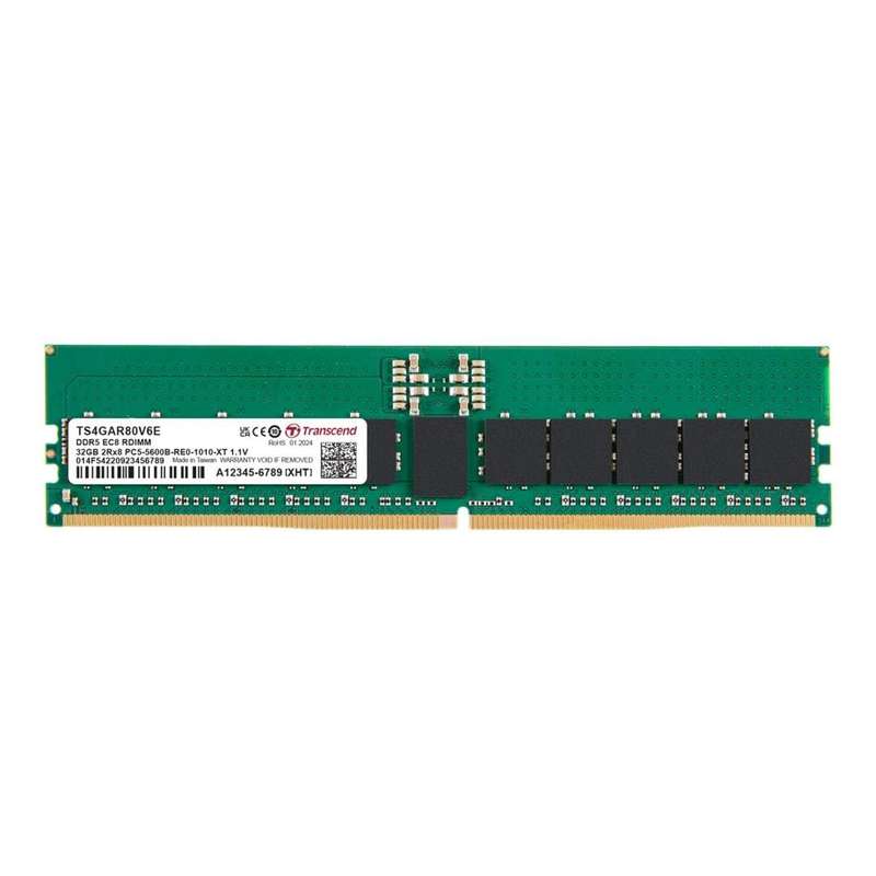 Transcend 32GB 5600MHz DDR5 Registered ECC DIMM Memory Module TS4GAR80V6E