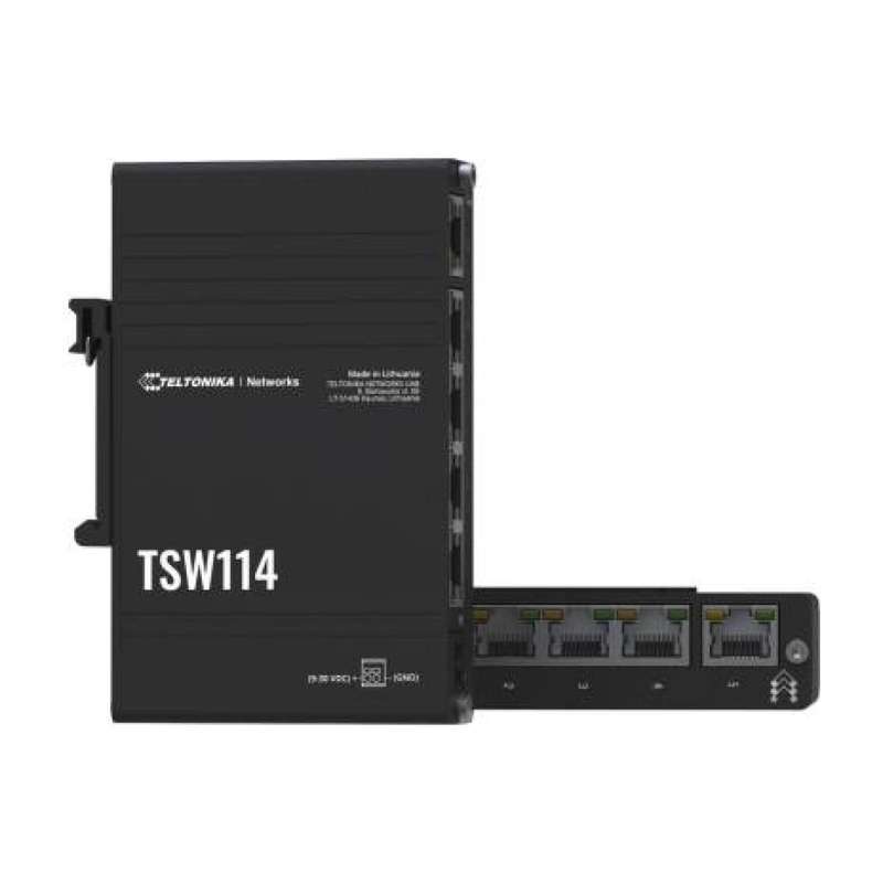 Teltonika Industrial 5-port Gigabit DIN Rail Ethernet Switch TSW114
