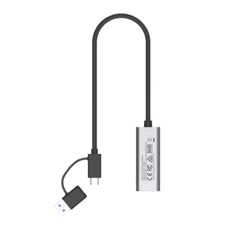 Unitek U1313C Hybrid Type-C to Gigabit Ethernet Adapter Grey