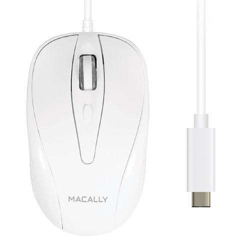 Macally Ambidextrous USB Type-C Optical 1000 DPI Mouse - White UCTURBO