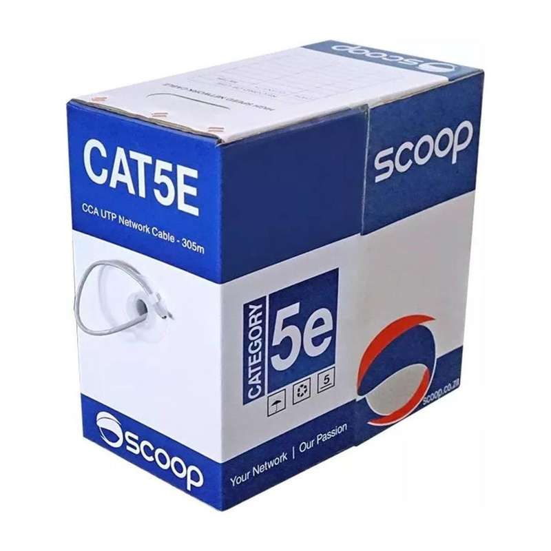 Scoop CAT5e CCA UTP Box Cable 305m Grey UTP-305C