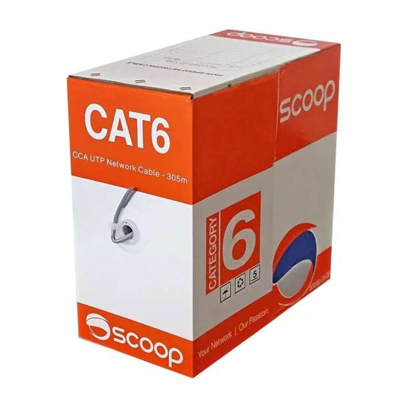 Scoop CAT6 CCA UTP Box Cable 305m Grey UTP-6305C