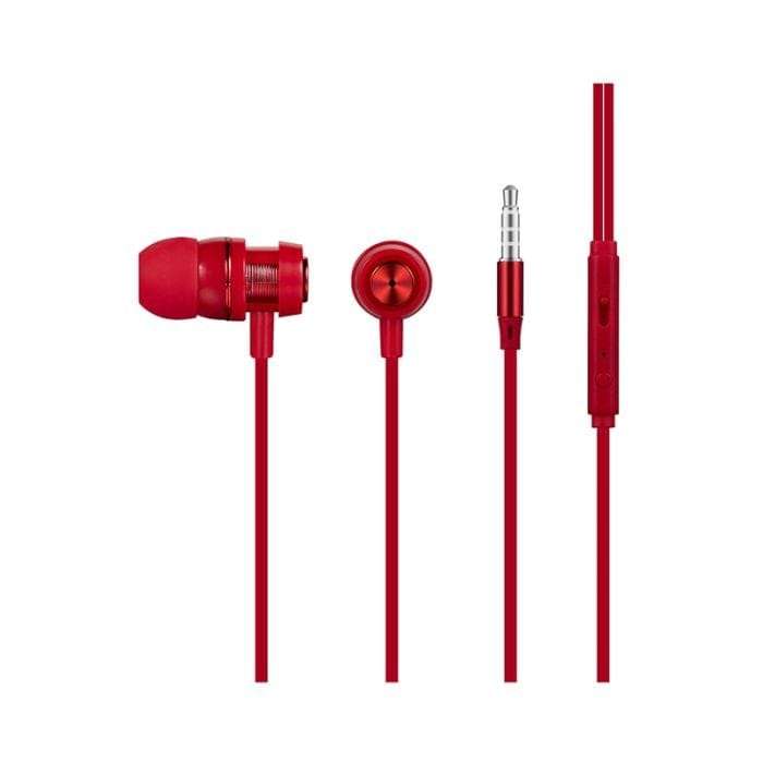Volkano Alloy Series Earphones with Mic Solid Red VK-1007-SRD