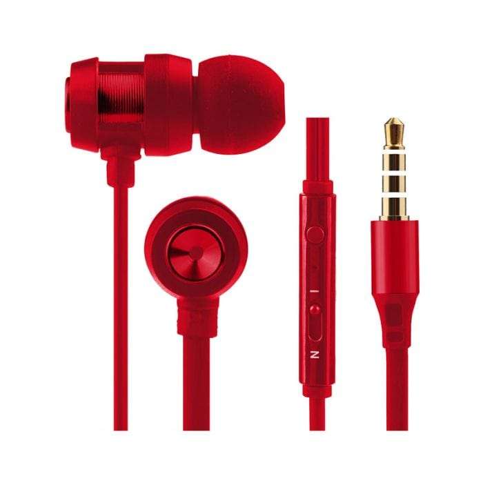 Volkano Alloy Series Earphones with Mic Solid Red VK-1007-SRD