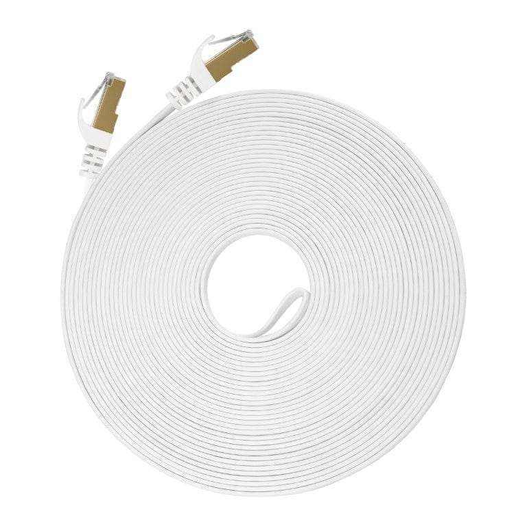 VolkanoX Giga Series 25m Cat 7 Ethernet Cable White with Gold Tips VK-20067-WT