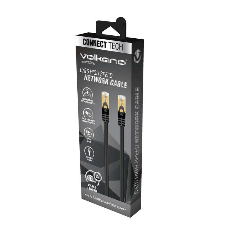 Volkano Connect Series CAT6 Network Cable 10m VK-20184-BK