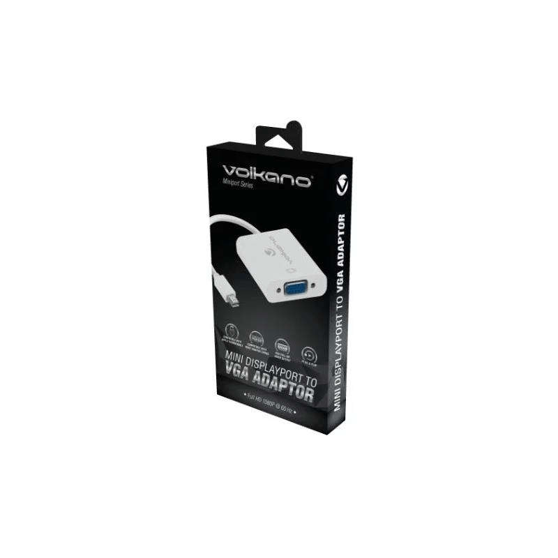 Volkano Miniport Series Mini DisplayPort to VGA Socket Adaptor White VK-20195-WT