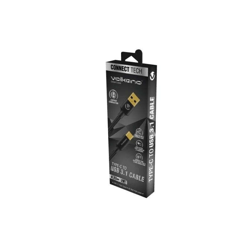Volkano Connect C Series Type-C to USB 3.1 Cable 0.75m Black VK-20199-BK