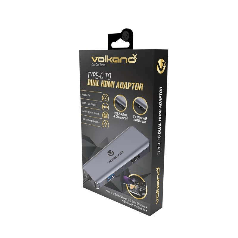 VolkanoX Core Duo Type-C to Dual HDMI Adapter VK-20216-CH