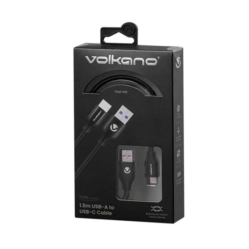 Volkano Flexi Series 30W Type-A to Type-C Cable 1.5m Black VK-20263-BK