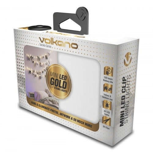 Volkano Twinkle Series Mini LED Clip Strip Lights VK-50004-GD