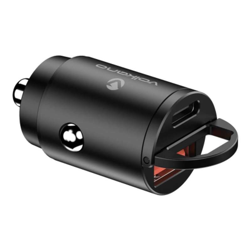 Volkano Obscurix Series 30W PD Dual USB-A and USB-C Ultra Small Car Charger VK-8007-BK