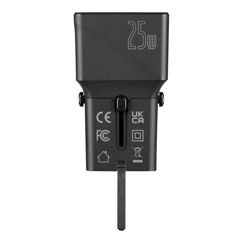 Volkano Globetrotter Series 25W Dual USB + Type-C Mini Travel Adaptor Vk-8028-BK