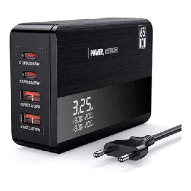 Volkano Summit Series 120W GaN 6-port USB Wall Charger VK-8066-BK