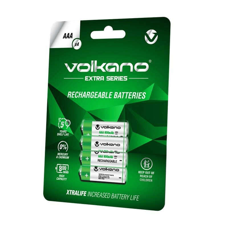 Volkano Extra Series AAA Rechargeable Batteries 4-pack VK-8103-GN