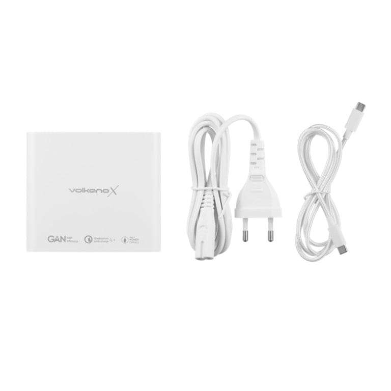 VolkanoX Boost Series 120W Multiport GaN Notebook Charger White VKX-8040-WT