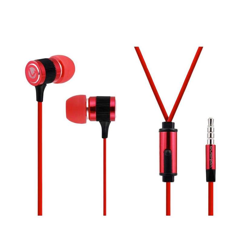 Volkano Metallic Series Earphones with Mic Red VMS201-R