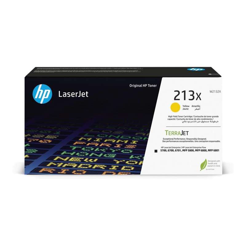 HP 213X High Yield Yellow Toner Cartridge 6,000 Pages Original W2132X Single-pack