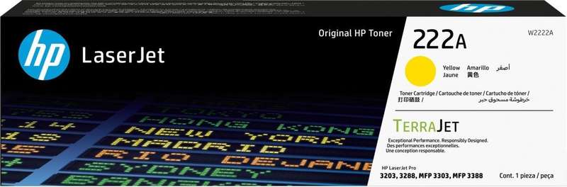 HP 222A Yellow Toner Cartridge 1,200 Pages Original W2222A Single-pack