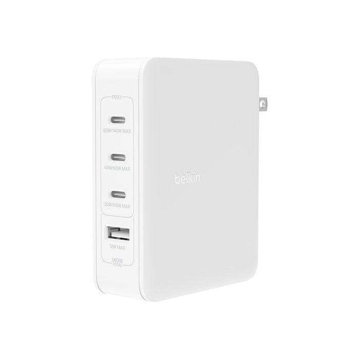 Belkin BoostCharge Pro 140W AC 4-port GaN Universal Wall Charger - White WCH014BTWH