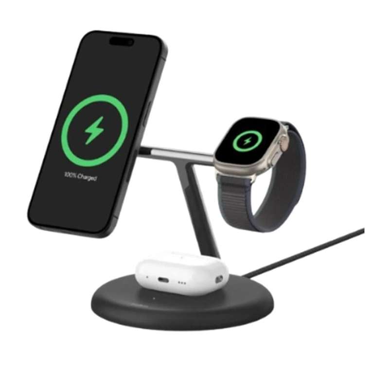 Belkin BoostCharge Pro 3-in-1 Magnetic Wireless Charging Stand Black WIZ023VFBK