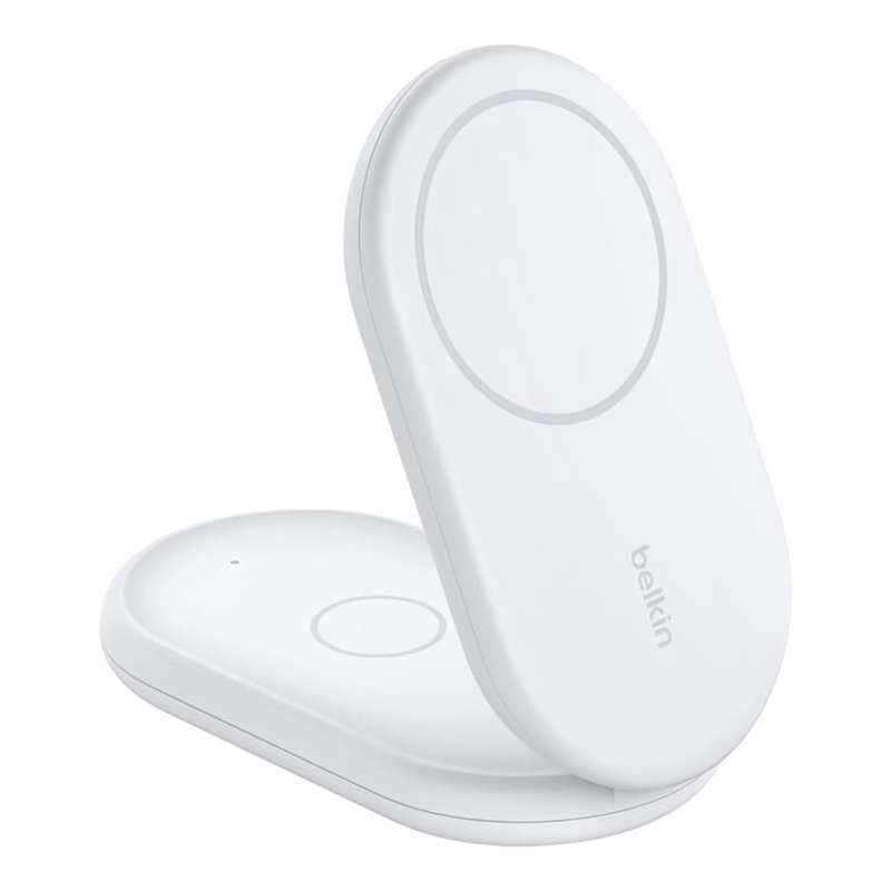 Belkin BoostCharge 2-in-1 Convertible Magnetic Foldable Wireless Charger Stand - White WIZ028VFWH