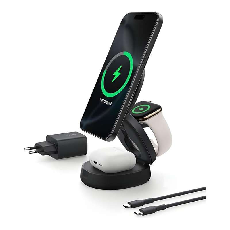 Belkin MagSafe-Compatibe Wireless Multi Charging Station Black WIZ034KQBK