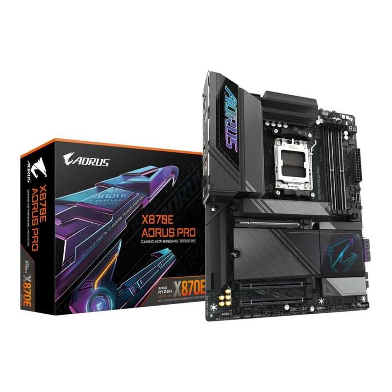 GIGABYTE X870E AORUS PRO Motherboard - Supports AMD Ryzen 9000 CPUs, 16+2+2 Phases Digital VRM, u...
