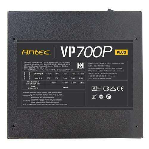Antec VP700P Plus 80 PLUS 700W 20+4 Pin ATX Black Power Supply 0-761345-11658-9