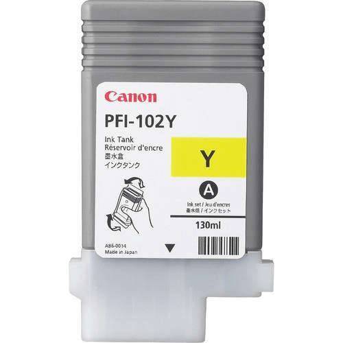 Canon PFI-102Y Yellow Printer Ink Tank Cartridge Original 0898B001 Single-pack