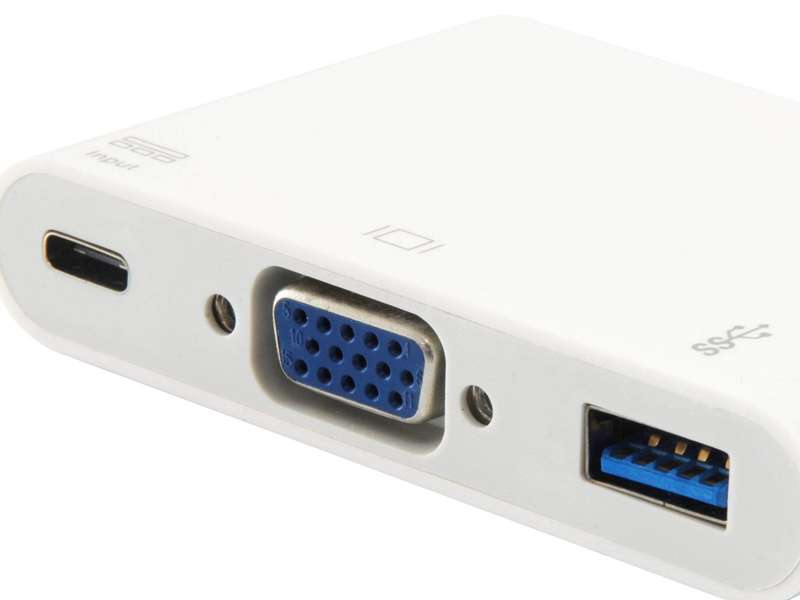 Equip USB Type C to VGA Female/USB A Female/PD Adapter 133462