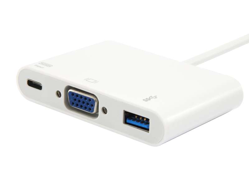 Equip USB Type C to VGA Female/USB A Female/PD Adapter 133462
