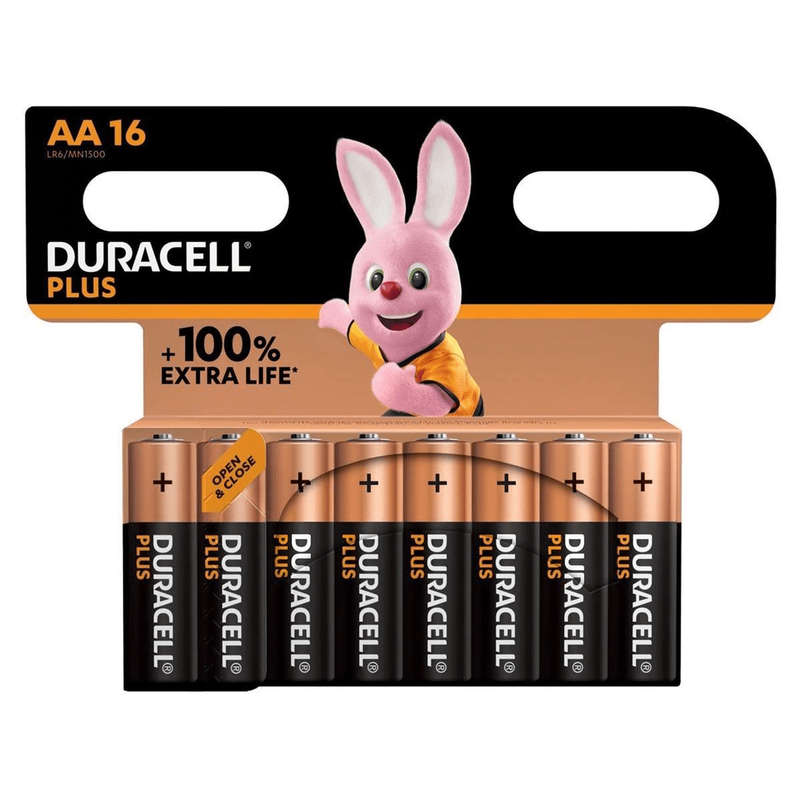 Duracell Plus AA Alkaline Batteries 16-Pack x10 141032