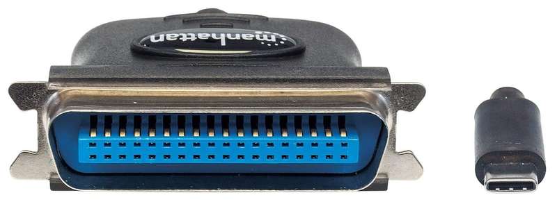 Manhattan Full Speed USB-C to Cen36 Parallel Printer Converter Black 152525