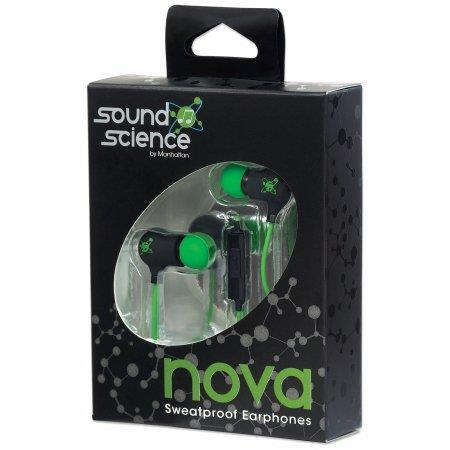 Manhattan Nova Headset In-ear Black and Green 178860