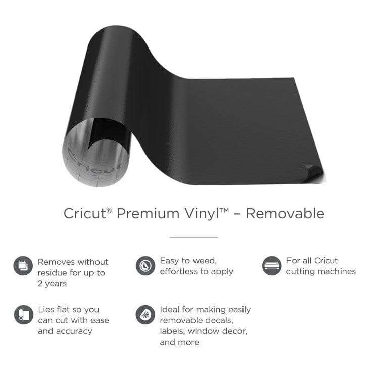Cricut Premium Vinyl Removable 30x122cm 1-sheet Black 2004296