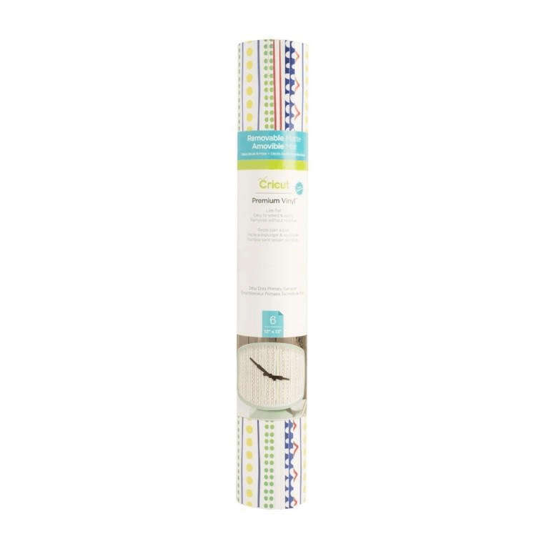 Cricut Premium Vinyl Patterned Removable Sampler 30x30cm 6-sheet Ditsy Dots Primary 2004614