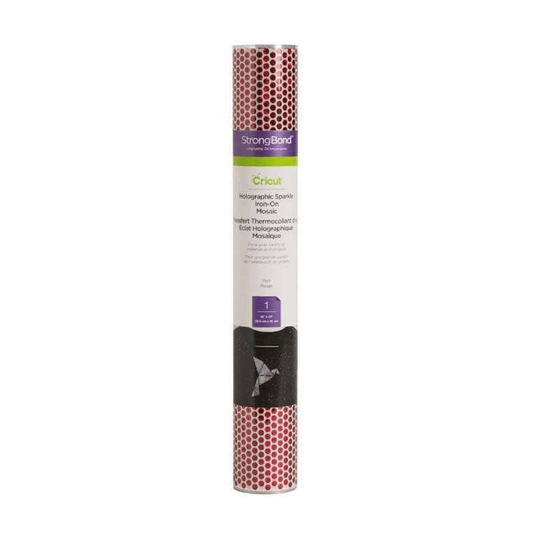 Cricut Holographic Sparkle Iron-On 30x60cm Mosaic Circles Red 2006982
