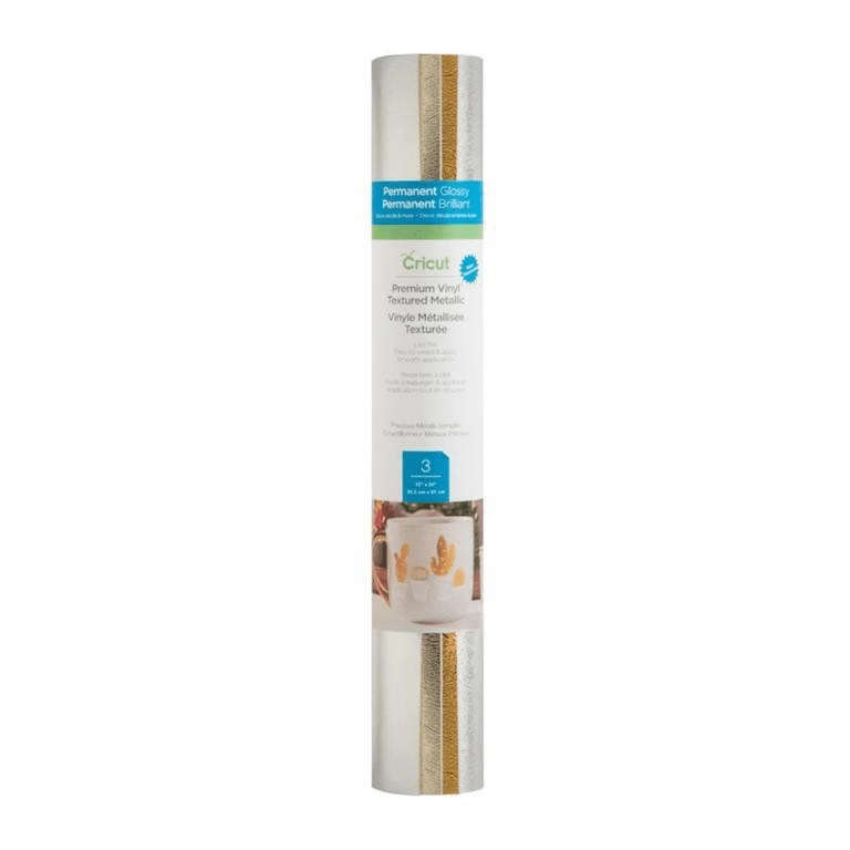 Cricut Premium Vinyl Permanent 30.5x61cm 3-sheet Textured Metallic Precious Metals 2007743