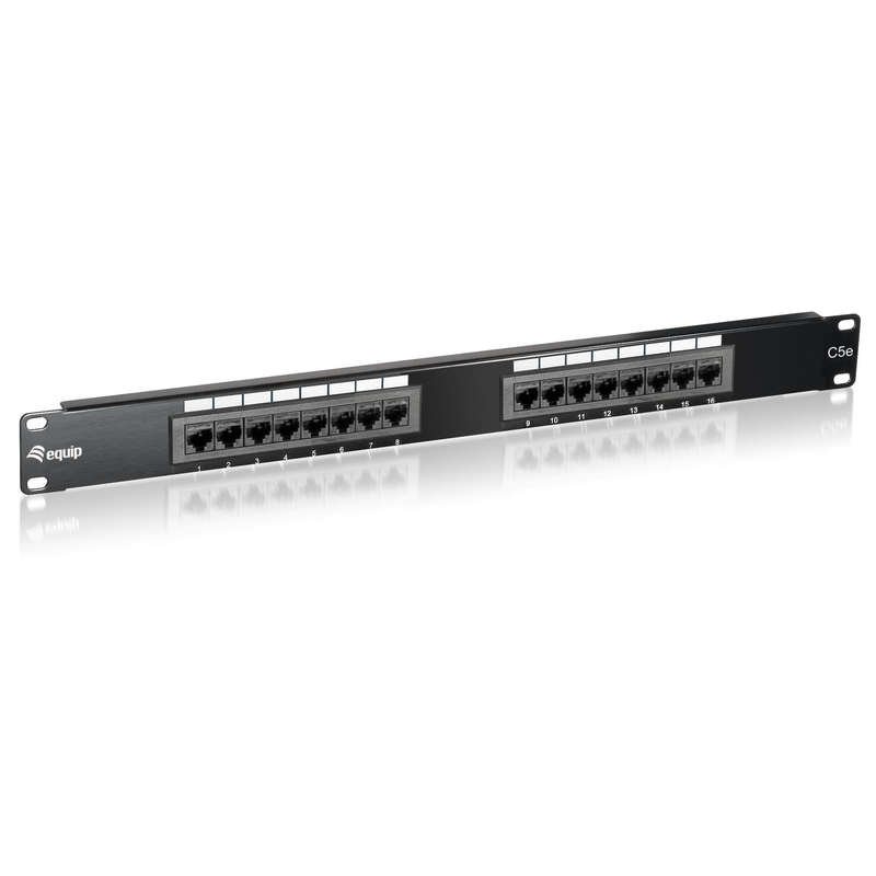 Equip Premium 16-port CAT5e Unshielded Patch Panel Black 235316