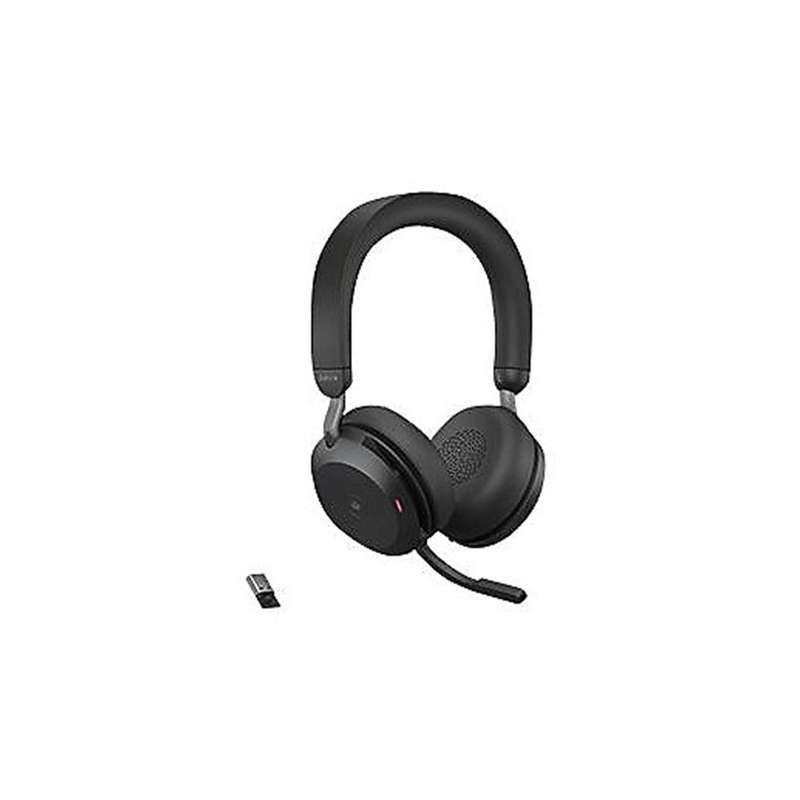 Jabra Evolve2 75 Headset Wireless Head-band Office/Call Center Bluetooth Charging Stand Black 275...