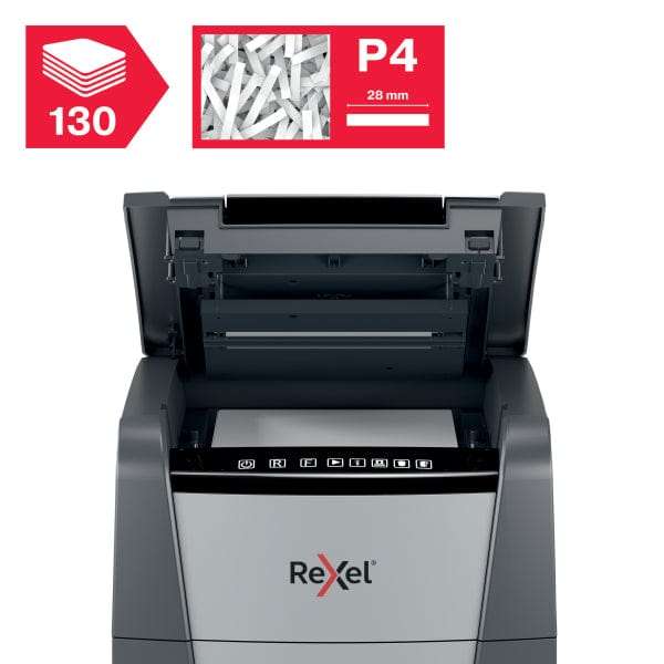 Rexel Optimum AutoFeed+ 130X Automatic Cross Cut P4 Paper Shredder 301414