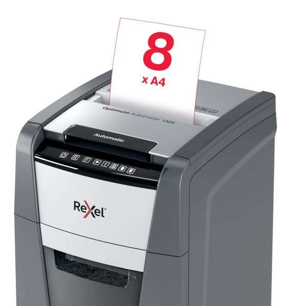 Rexel Optimum AutoFeed+ 130X Automatic Cross Cut P4 Paper Shredder 301414