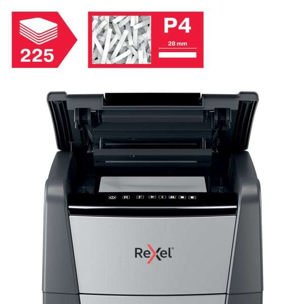 Rexel Optimum AutoFeed+ 225X Automatic Cross Cut P4 Paper Shredder 301417