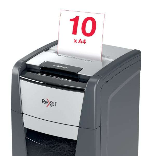 Rexel Optimum AutoFeed+ 225X Automatic Cross Cut P4 Paper Shredder 301417
