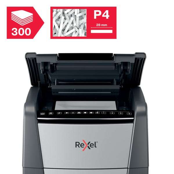 Rexel Optimum AutoFeed+ 300X Automatic Cross Cut P4 Paper Shredder 301422