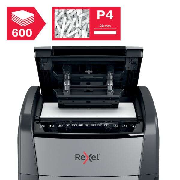 Rexel Optimum AutoFeed+ 600X Automatic Cross Cut P4 Paper Shredder 301433