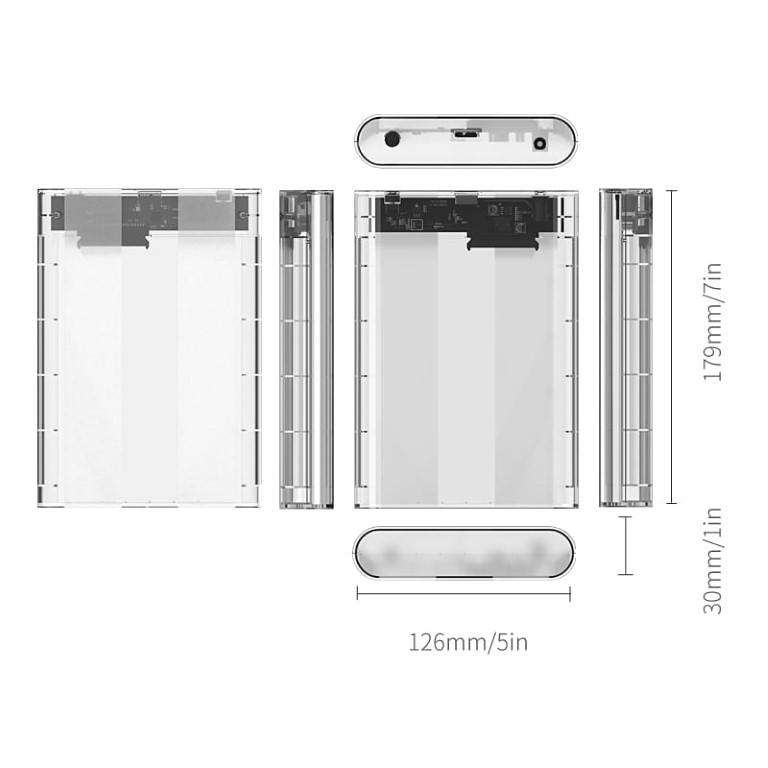 Orico 3.5-inch External HDD Enclosure Transparent 3139U3-SA-CR-BP